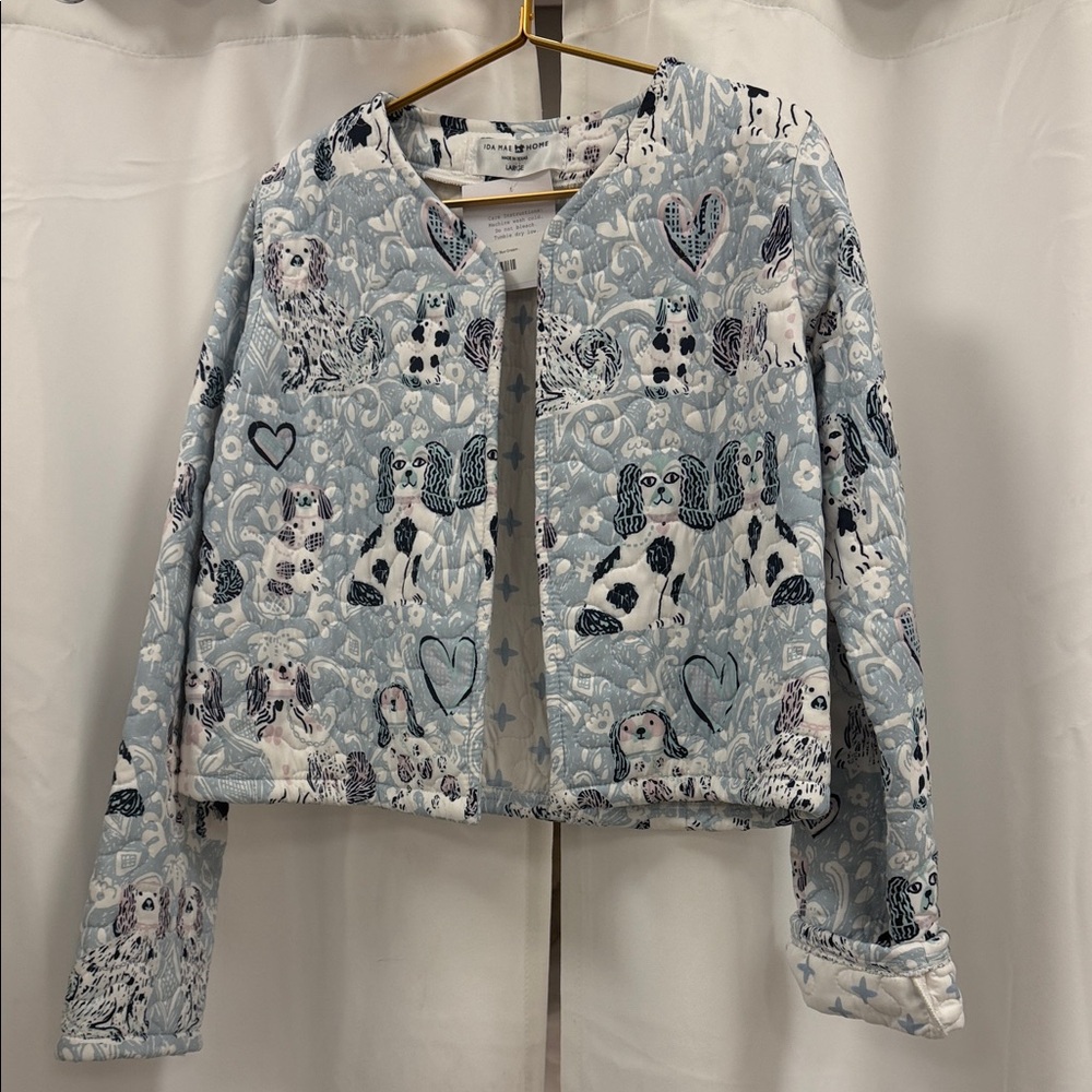 Chic Blue Patterned Women's Bomber Jacket NWT - image 1